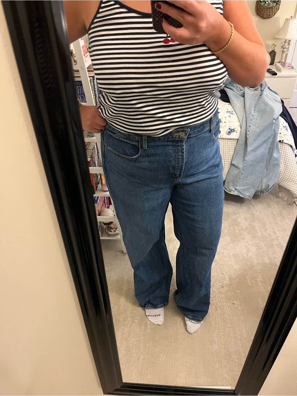 Old Navy High Rise Wide Leg Classic Blue Jeans